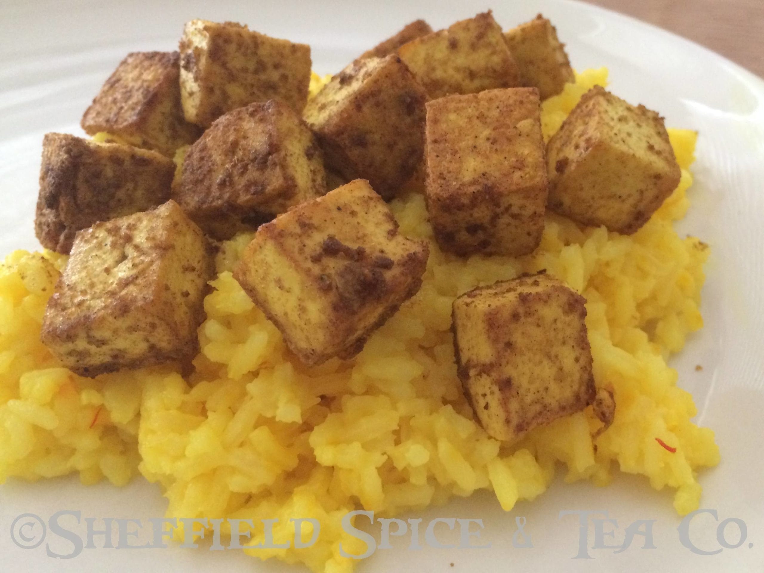 madras curry chicken or tofu with saffron rice