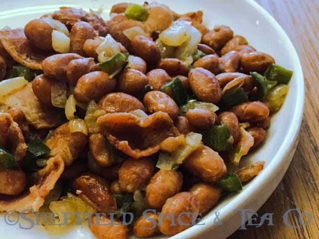 pintos with poblano chiless