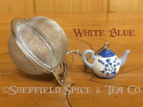 Teapot White Blue Tea Infuser