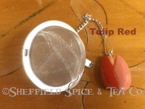 tulip red 2 Inch Flowers Mesh Ball Tea Infusers