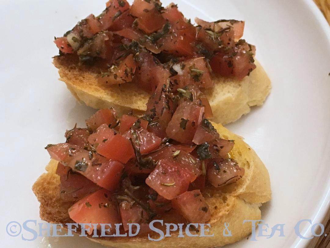 summer savory bruschetta