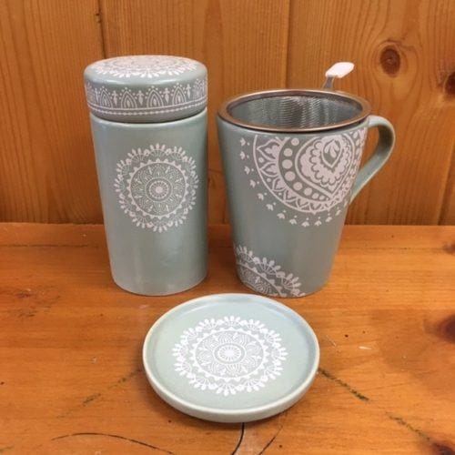 lace tea cup infuser canister set