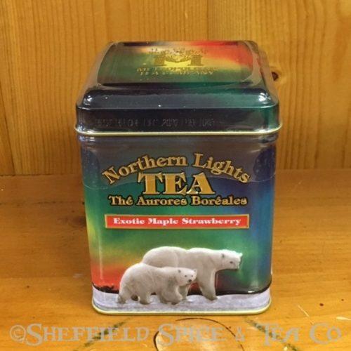 northern lights strawberry maple tea - 24 bag tin sq