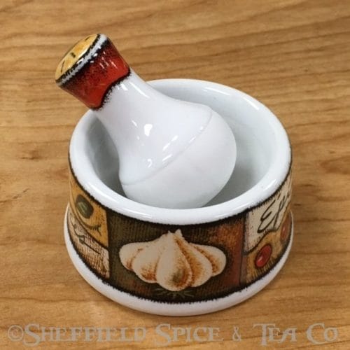 mini ceramic mortar & pestle