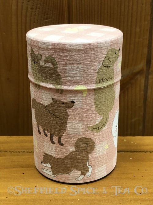 4" paper tea canister doggies