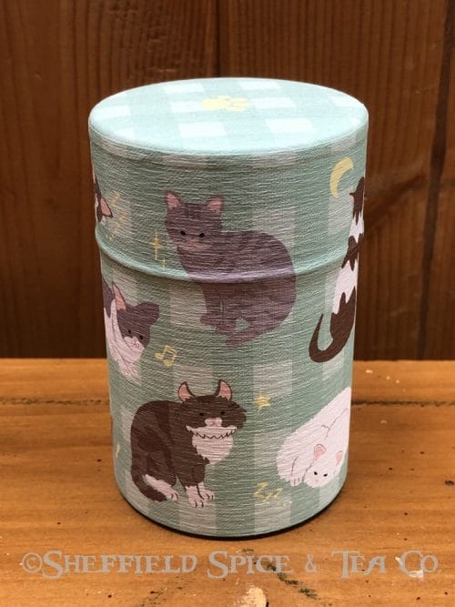 4" paper tea canister kitties