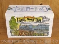 earl grey tea train wooden box