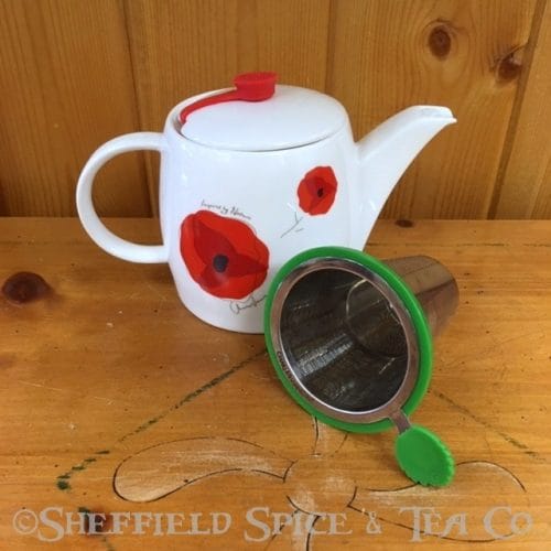 charles viancin teapot with infuser poppy 2 cup
