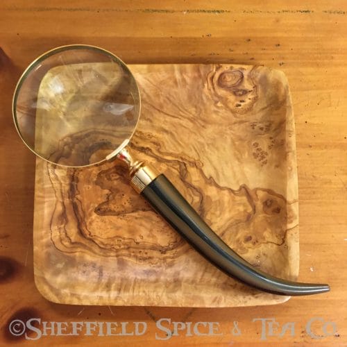 magnifying glass brown black horn