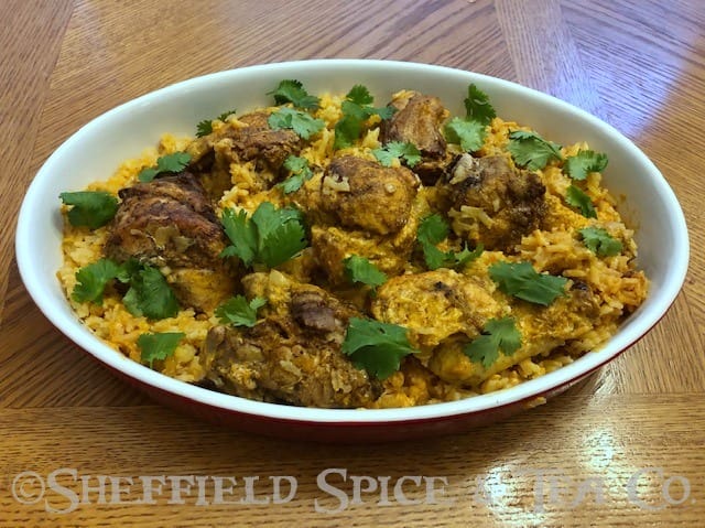 curried chicken with coconut rice