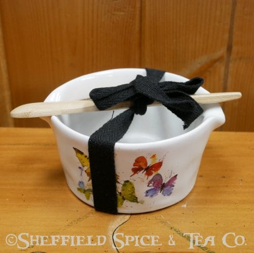 appetizer bowl with spoon butterflies