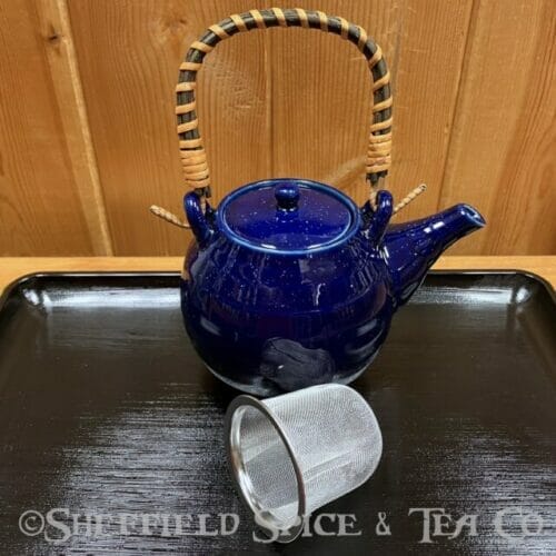 japanese cobalt blue teapot