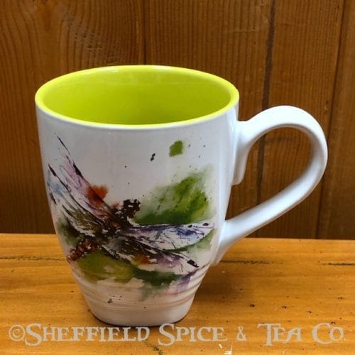dc ceramic tea mug dragonfly