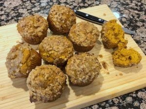 pumpkin pecan muffins tray