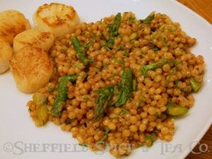 israeli couscous with asparagus and pine nuts