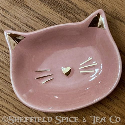 ceramic cat face trinket trays pink