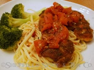 Italian chicken cutlets with ammoghio sauce