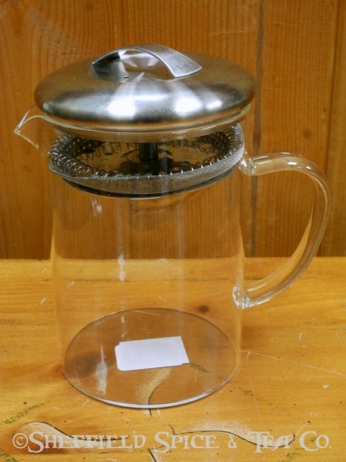glass mug with strainer