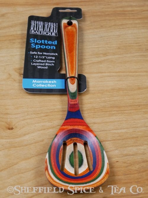 birchwood utensils marrakesh slotted spoon