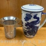 ceramic tea mug with infuser dragon