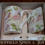 rose bird tea cup set