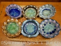 crackle glass pottery dishes round