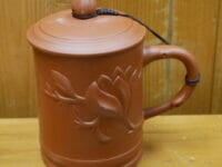 yixing clay embossed mugs brown