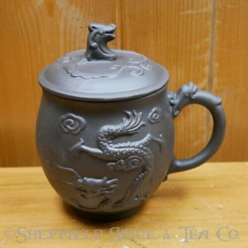 yixing clay embossed mugs coffee brown