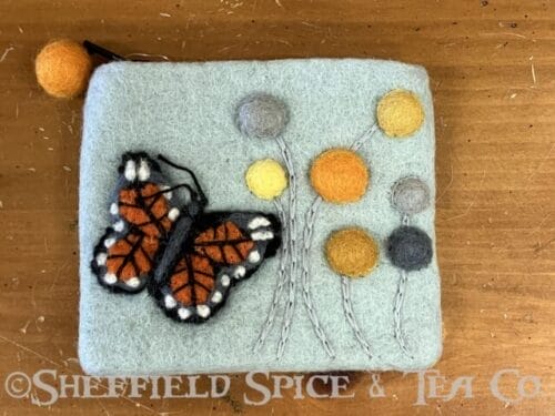 nepal wool coin purses butterfly